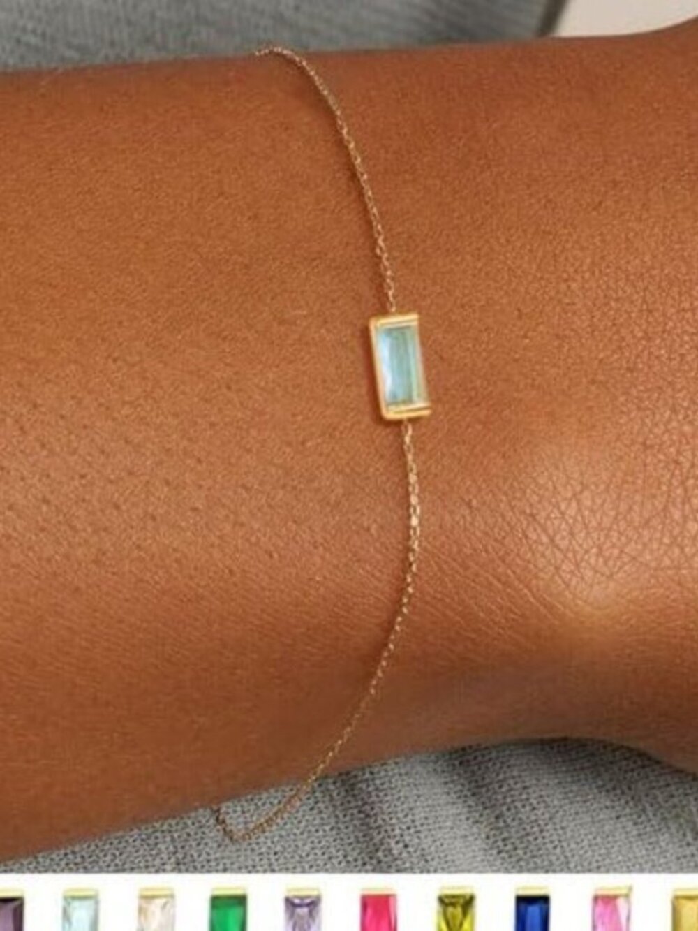 Birthstone Gold Bracelets for Women Non Tarnish Trendy Dainty 14K Gold Plated Br